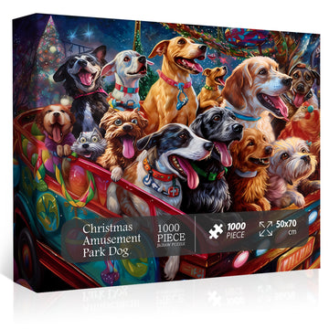 BBOLDIN® Weihnachten Vergnügungspark Hund Jigsaw Puzzle 1000 Stücke